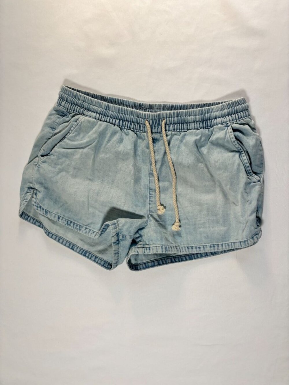 Aerie Light Wash Drawstring Lounge Shorts (Size S)